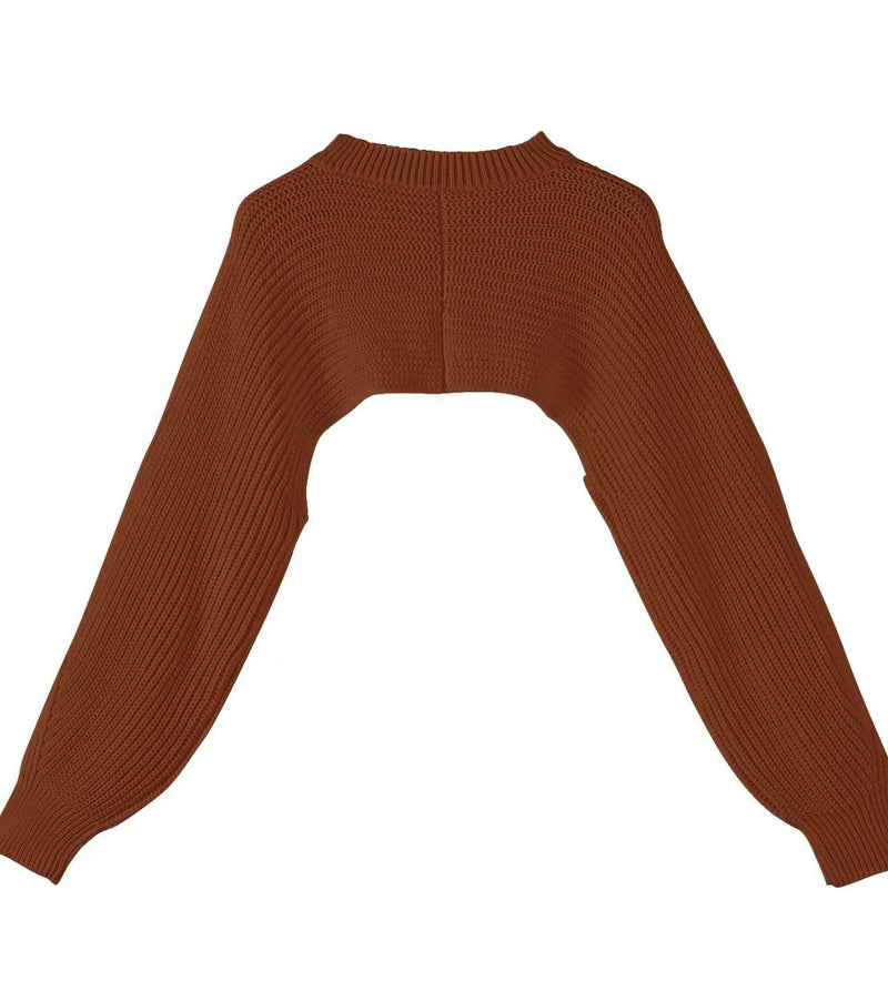 Mock Neck Long Sleeve Cropped Sweater