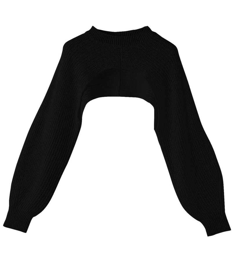 Mock Neck Long Sleeve Cropped Sweater