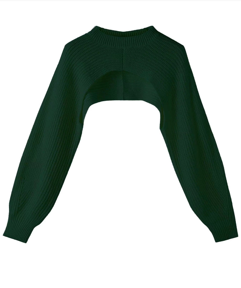 Mock Neck Long Sleeve Cropped Sweater