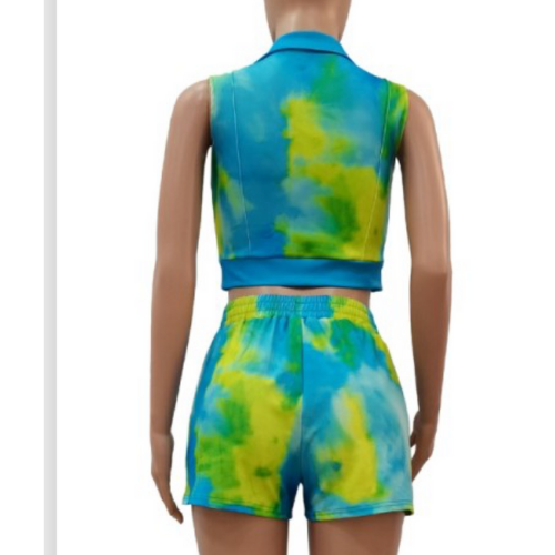 I'm so special 2 piece tie die short set