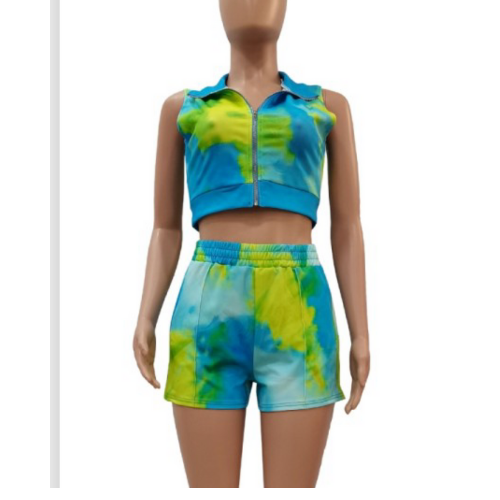 I'm so special 2 piece tie die short set