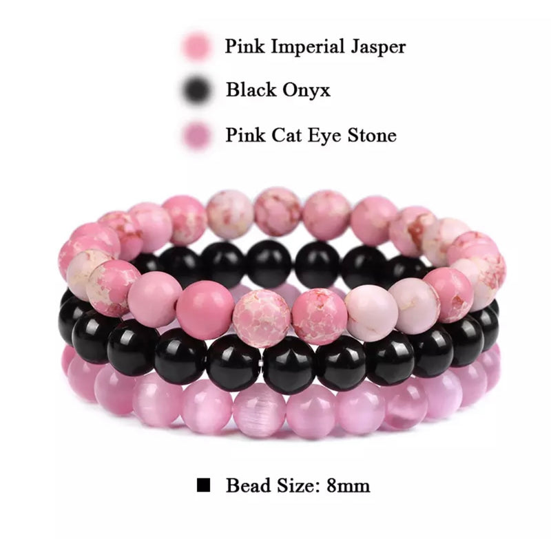 Beaded Bangles Pink